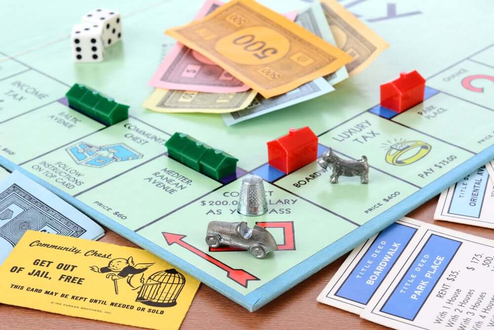 Monopoly board representing customer journey