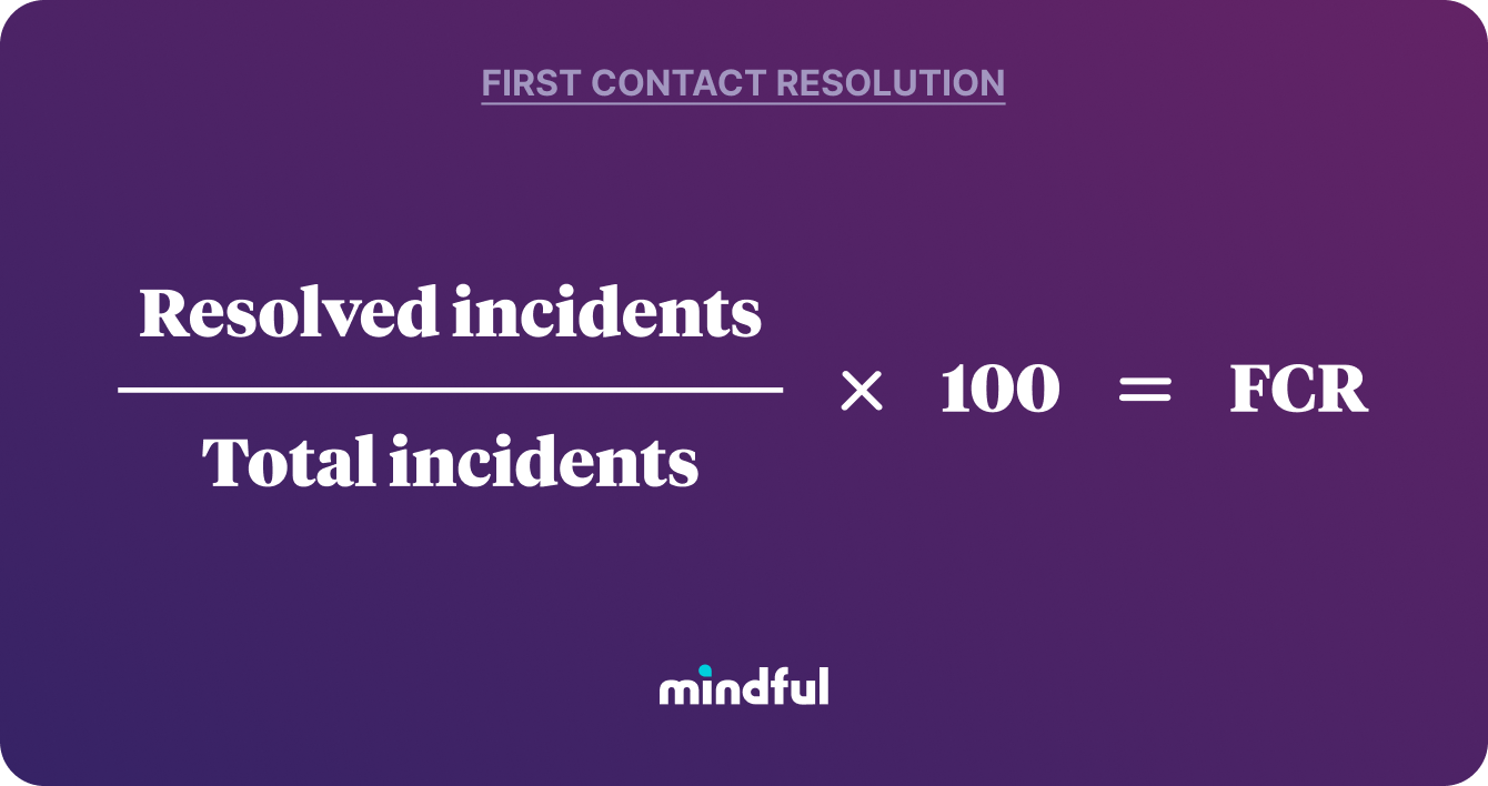first contact resolution formula