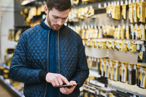 Customer looking at their phone