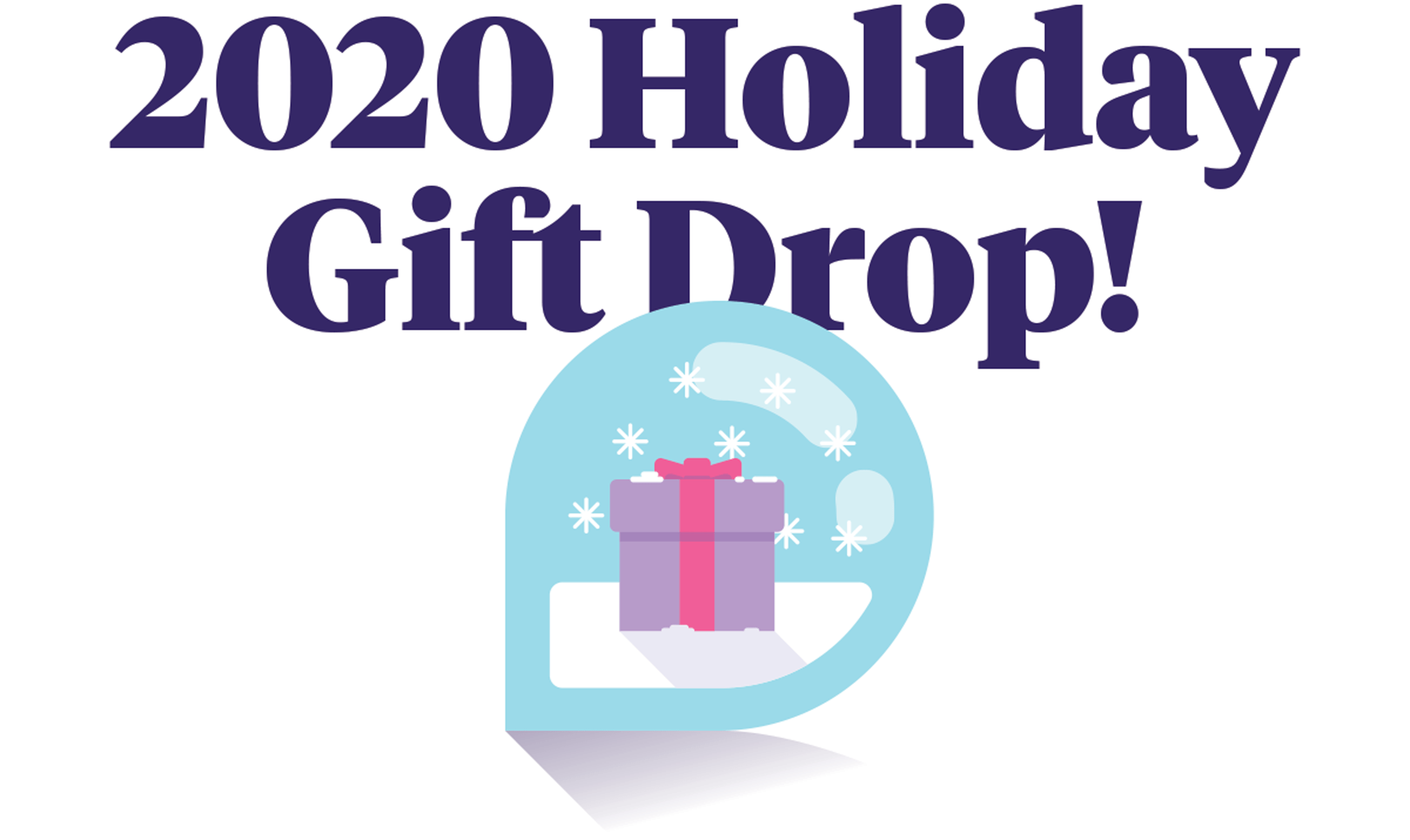 2020 holiday gift drop with snow globe