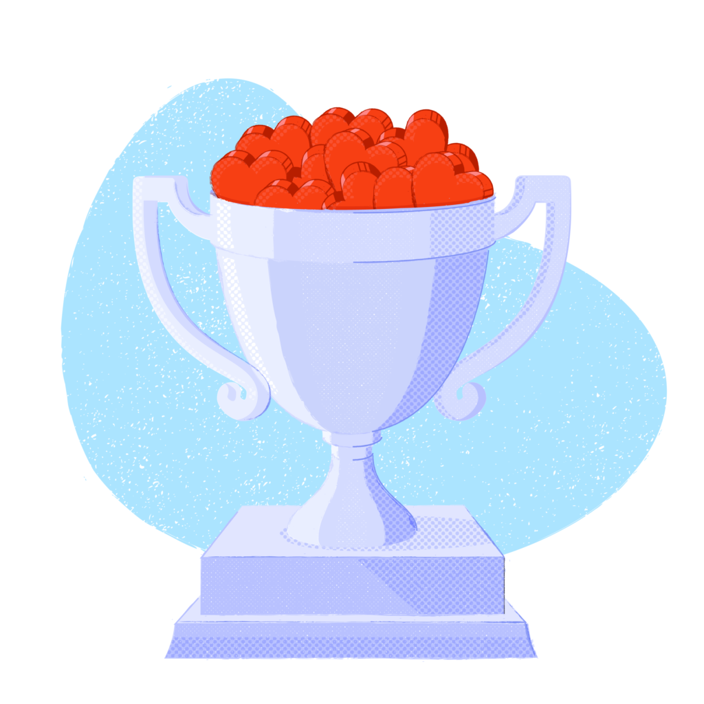 Trophy with hearts
