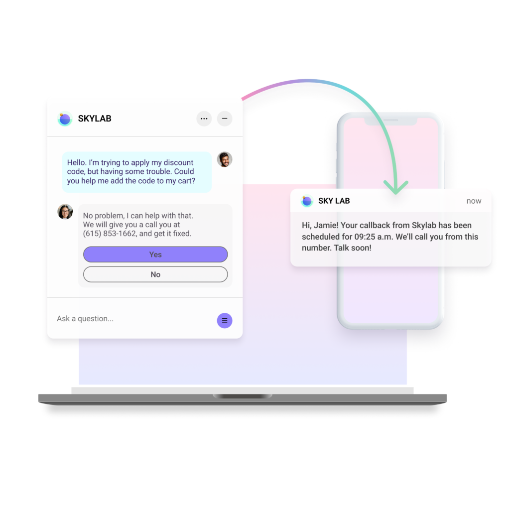 Mindful Handoff of a chat from desktop to mobile