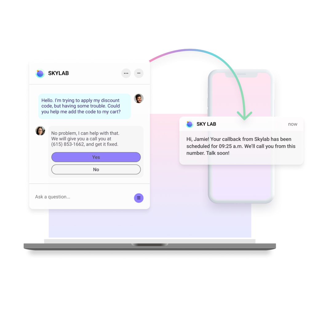 Mindful Handoff of a chat from desktop to mobile