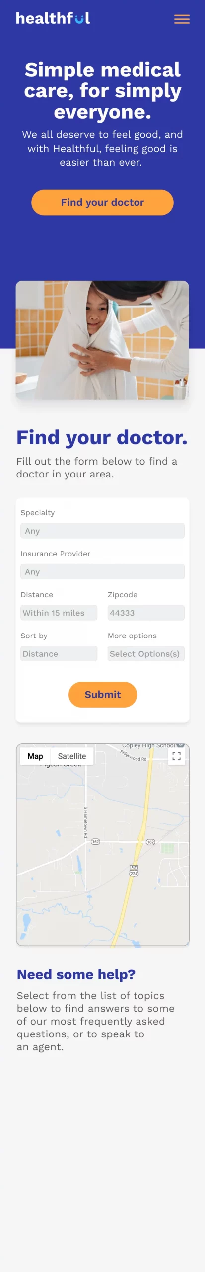 Healthcare - Doctor selection web page