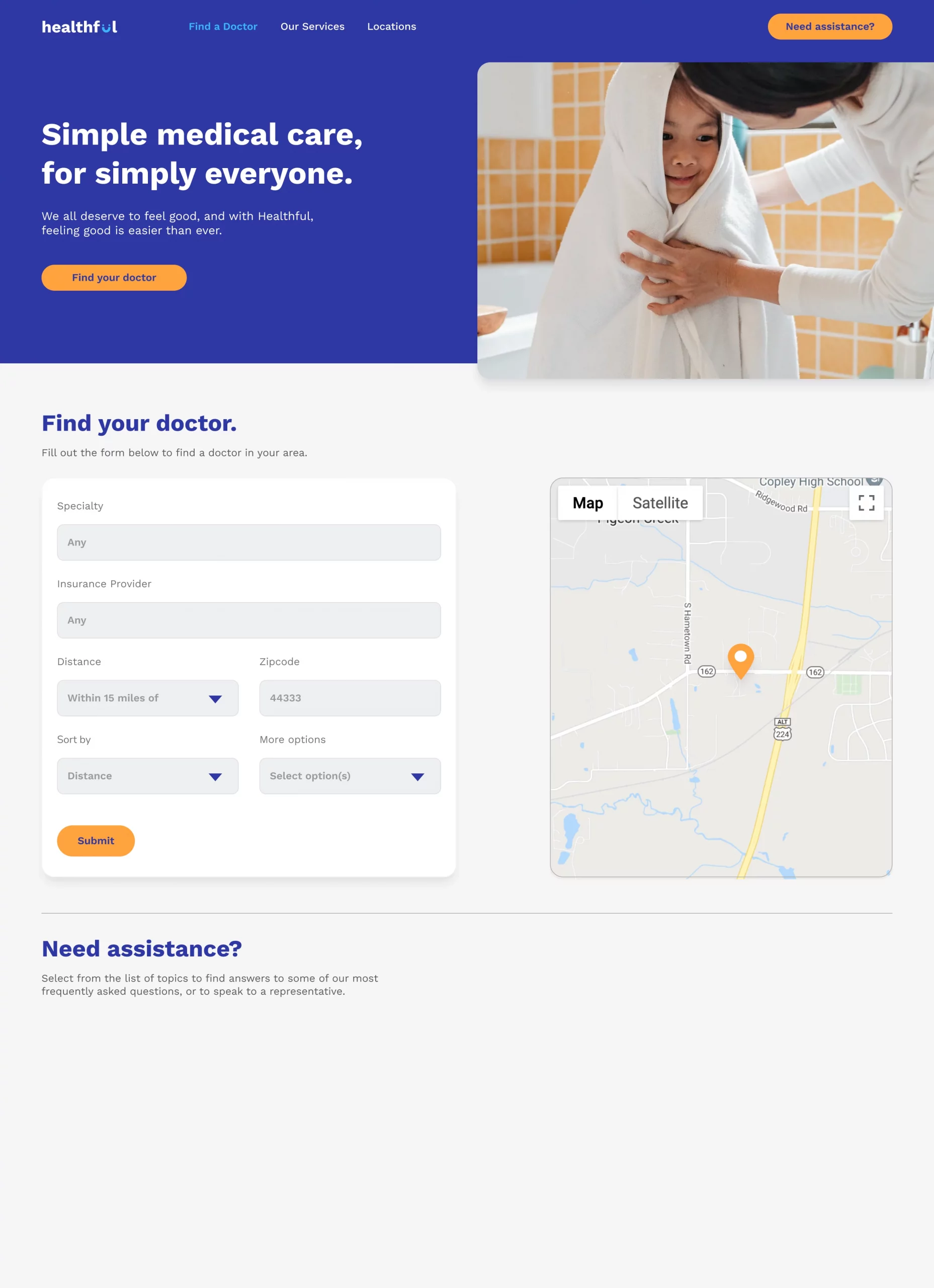 Healthcare - Doctor selection web page
