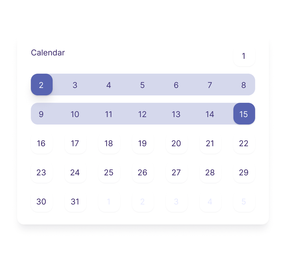 Image of a calendar with dates selected