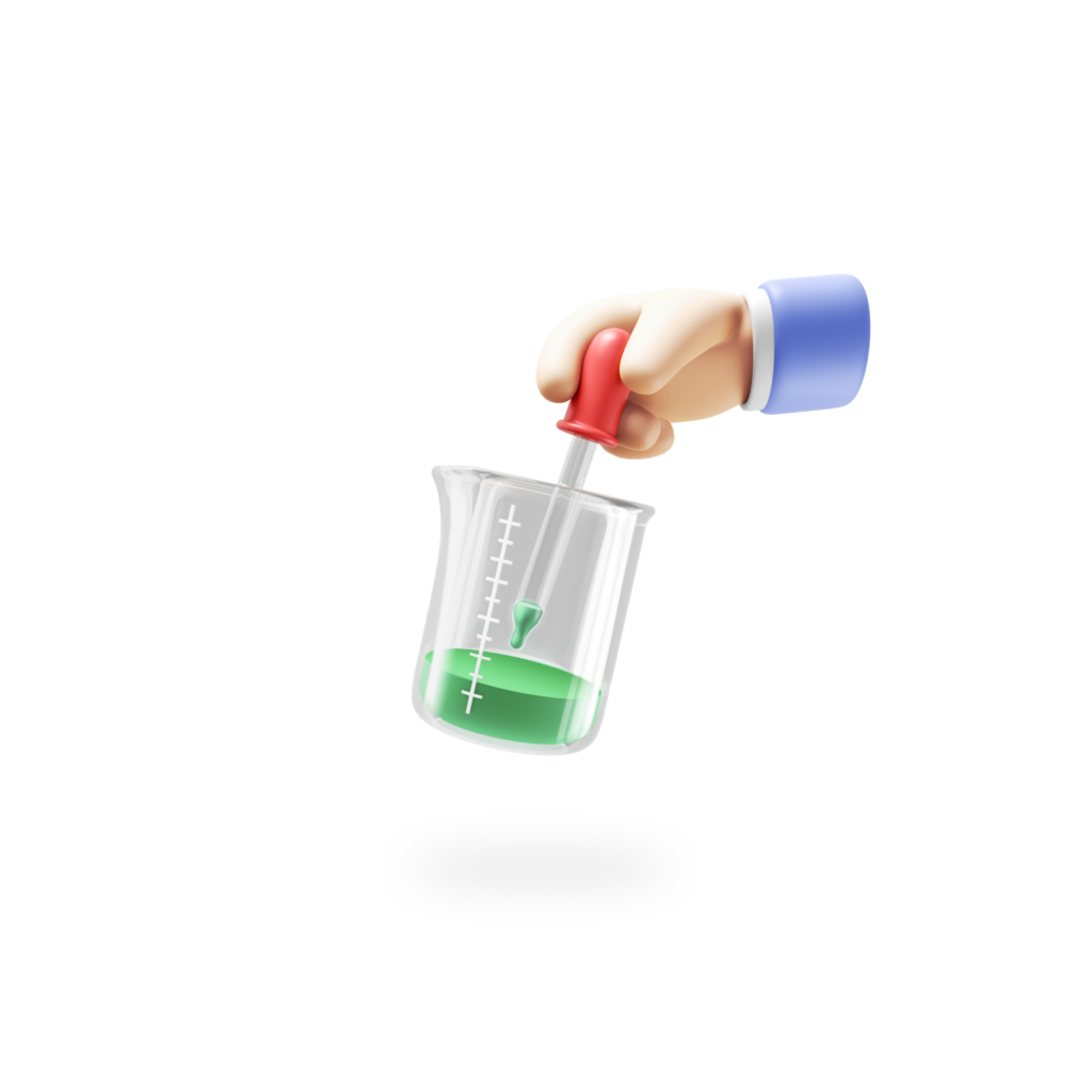 Scientific beaker and test tube