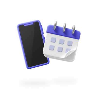 Phone and calendar floating.