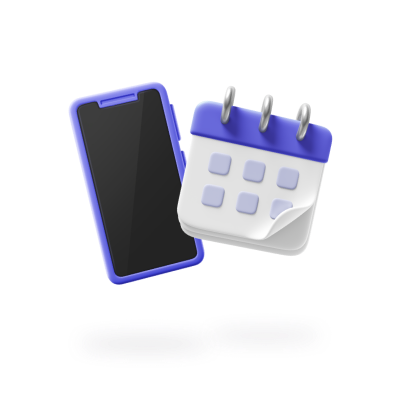 Phone and calendar floating.