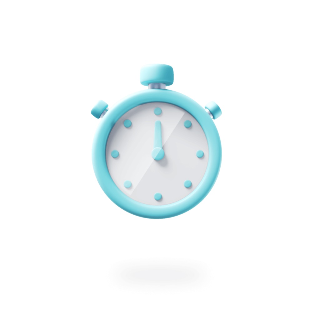 3d illustration of a teal stopwatch