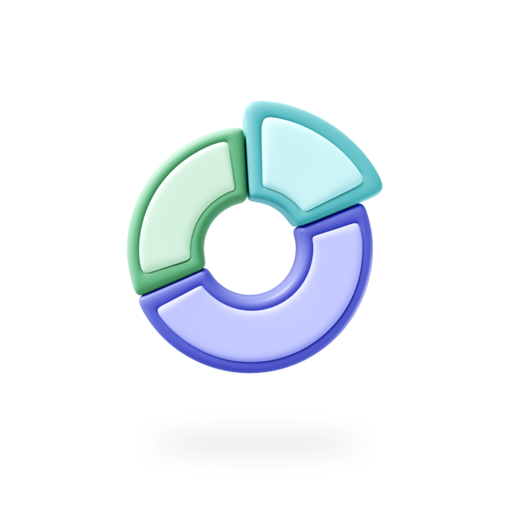 3d illustration of a pie chart.